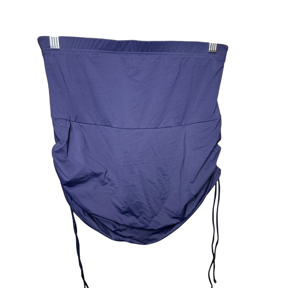 Anne Cole Signature Navy Blue Ruched Swim Skirt with Attached Brief XL 1841701